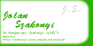 jolan szakonyi business card